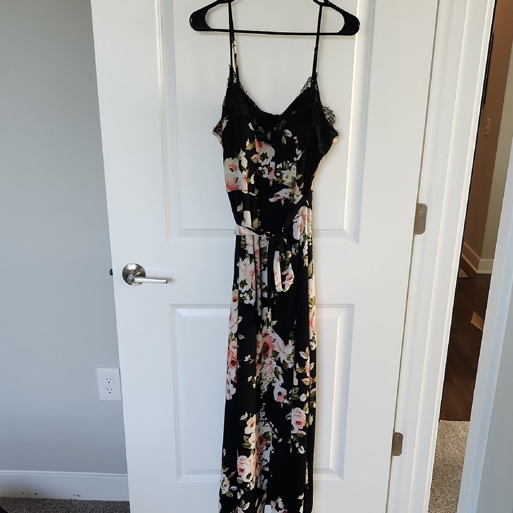 Floral Black Maxi Dress